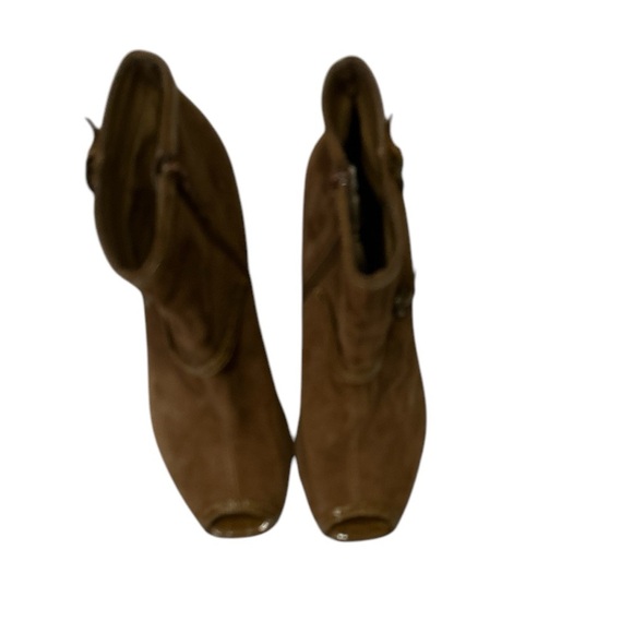 Worthington Brown Suede Peep Top Ankle Boot,‎ Size 9.5M - Picture 1 of 6